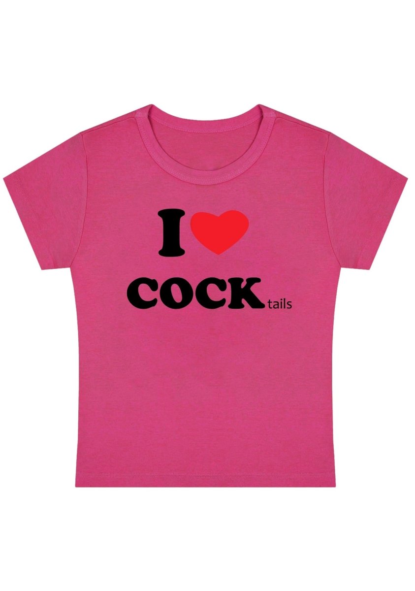 Curvy I Love Cocktails Baby Tee - cherrykittenCurvy I Love Cocktails Baby Tee