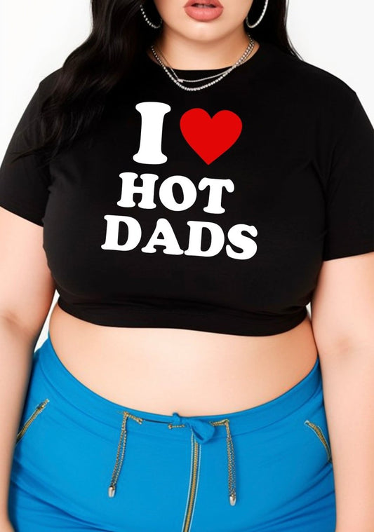 Curvy I Love Hot Dads Baby Tee - cherrykittenCurvy I Love Hot Dads Baby Tee
