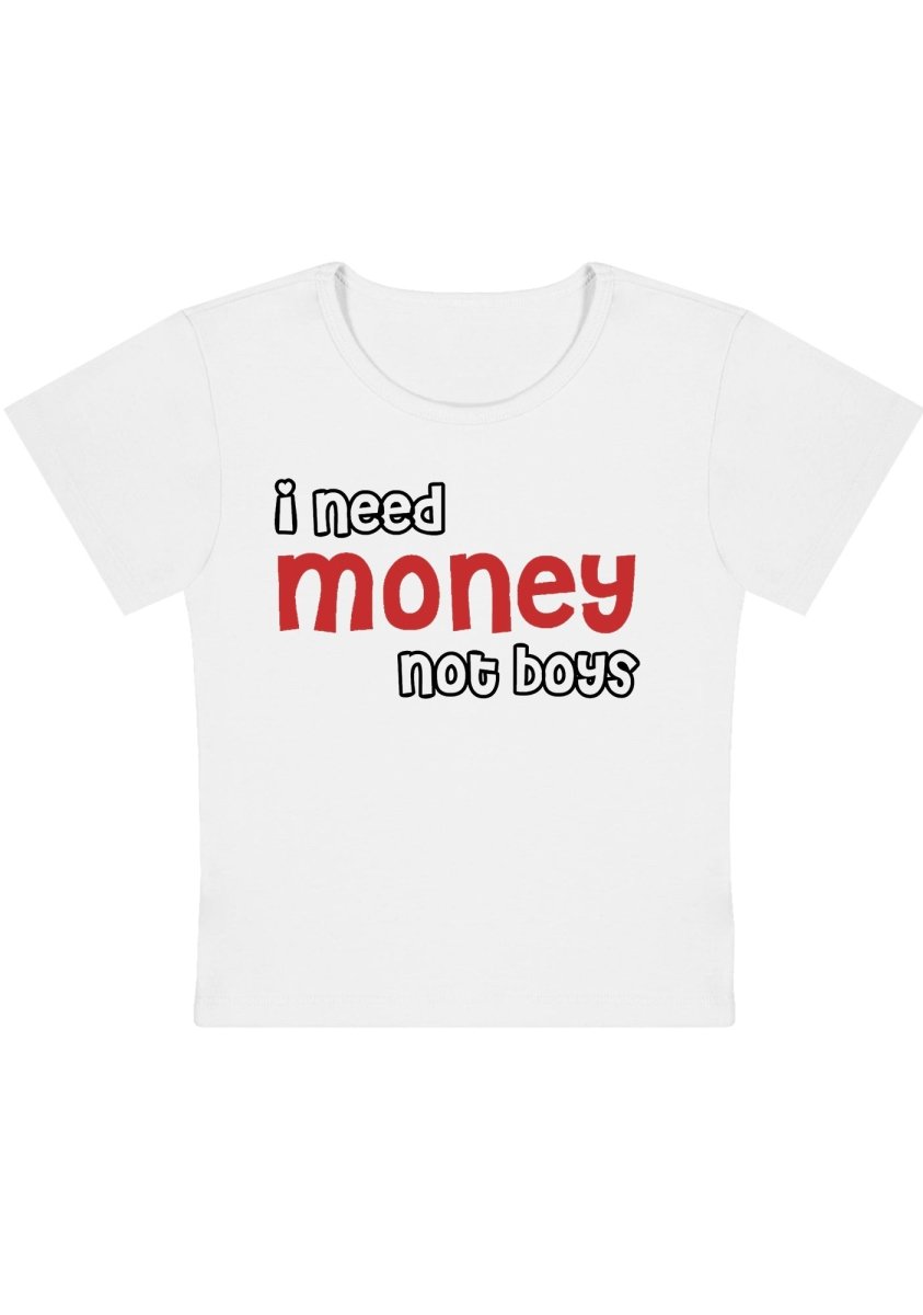 Curvy I Need Money Not Boys Baby Tee - cherrykittenCurvy I Need Money Not Boys Baby Tee