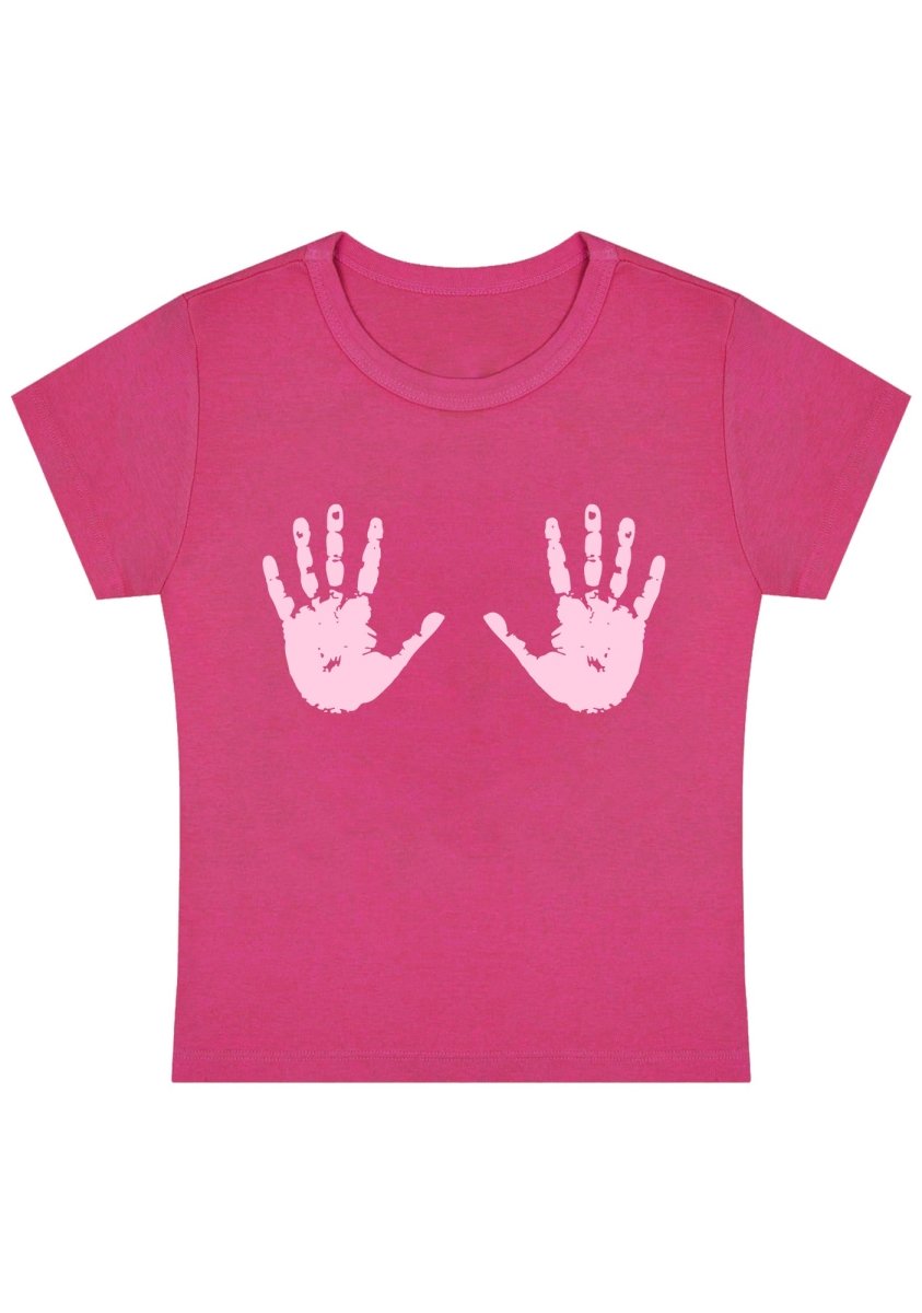 Curvy Put Your Hands Right Baby Tee - cherrykittenCurvy Put Your Hands Right Baby Tee
