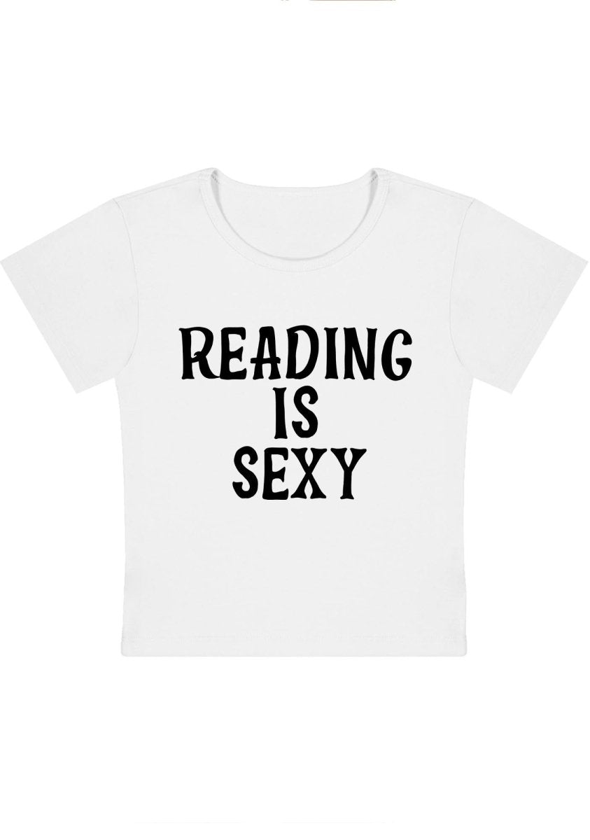 Curvy Reading Is Sxxx Baby Tee - cherrykittenCurvy Reading Is Sxxx Baby Tee