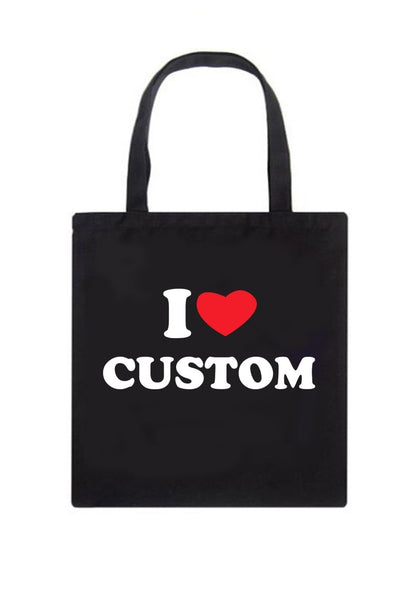 Custom I Love Canvas Tote Bag - cherrykittenCustom I Love Canvas Tote Bag