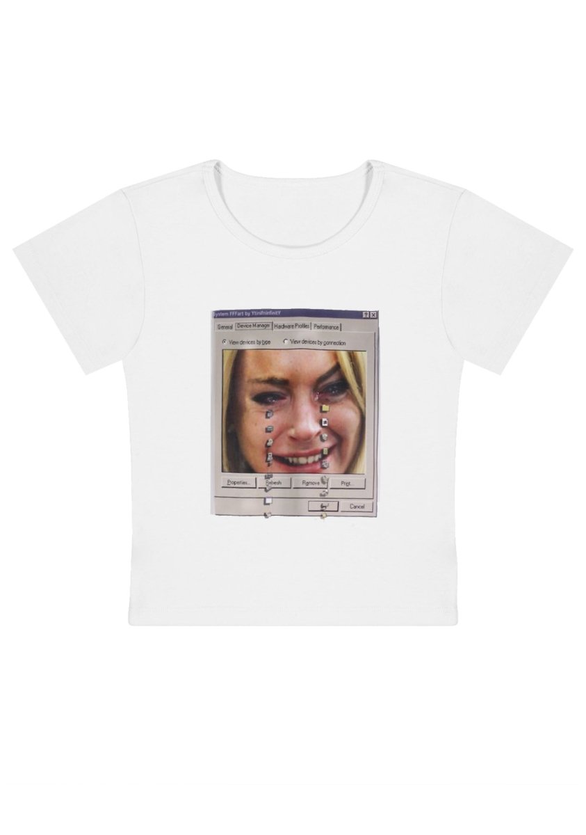 Custom Photo System Tears Y2K Baby Tee - cherrykittenCustom Photo System Tears Y2K Baby Tee