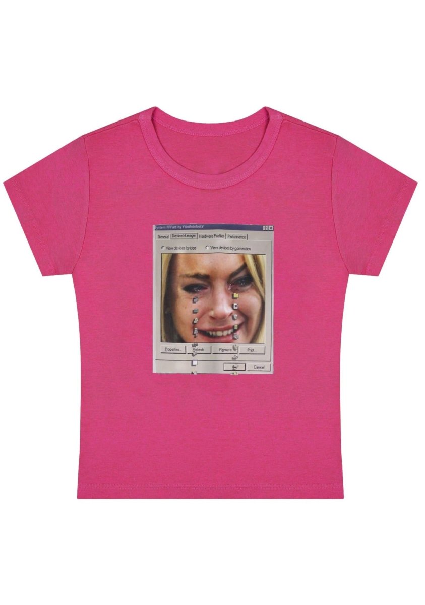 Custom Photo System Tears Y2K Baby Tee - cherrykittenCustom Photo System Tears Y2K Baby Tee