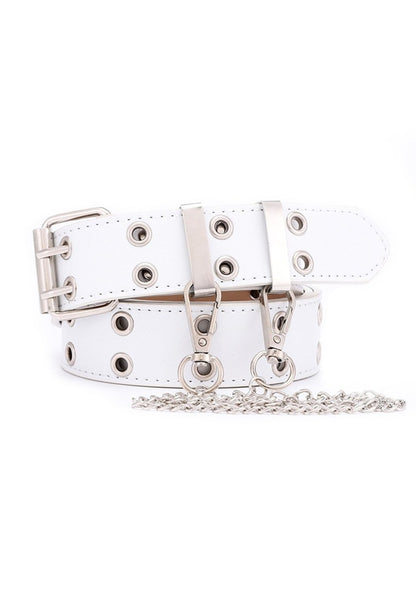 Decorative Chain Leather Buckle Belt - cherrykittenDecorative Chain Leather Buckle Belt