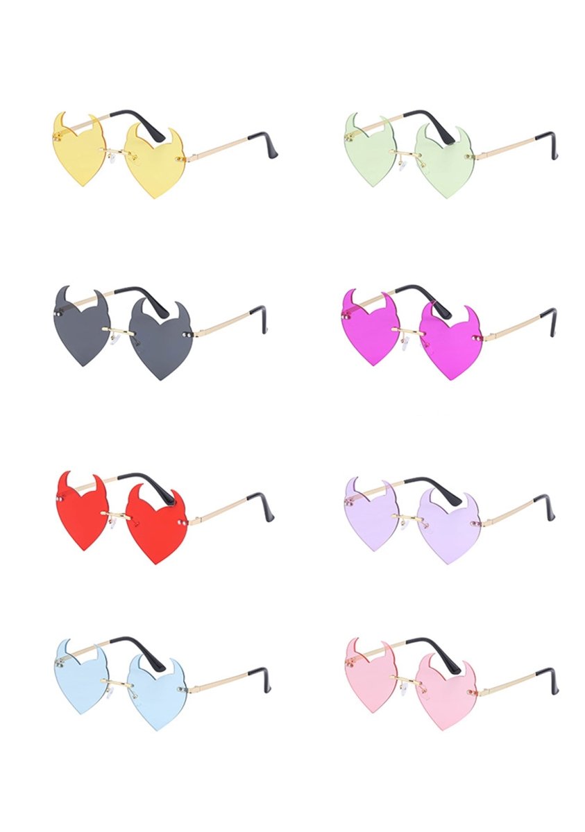 Devil Hearts Funky Sunglasses - cherrykittenDevil Hearts Funky Sunglasses