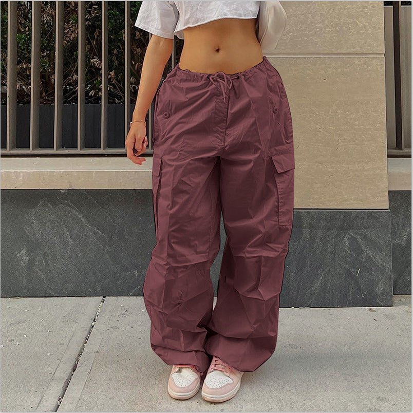 Drawstring Straight Leg Casual Pants - cherrykittenDrawstring Straight Leg Casual Pants