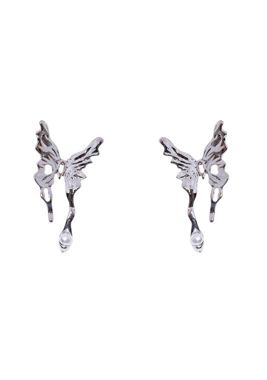 Elegant Butterfly Silver Earnail Earrings - cherrykittenElegant Butterfly Silver Earnail Earrings