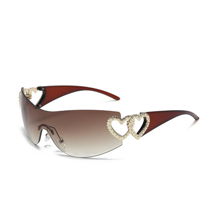 Gradient Heart Retro Sunglasses - cherrykittenGradient Heart Retro Sunglasses