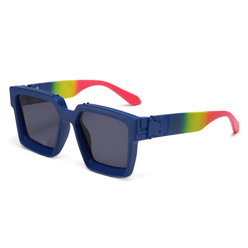 Gray Lense Rainbow Frame Sunglasses - cherrykittenGray Lense Rainbow Frame Sunglasses