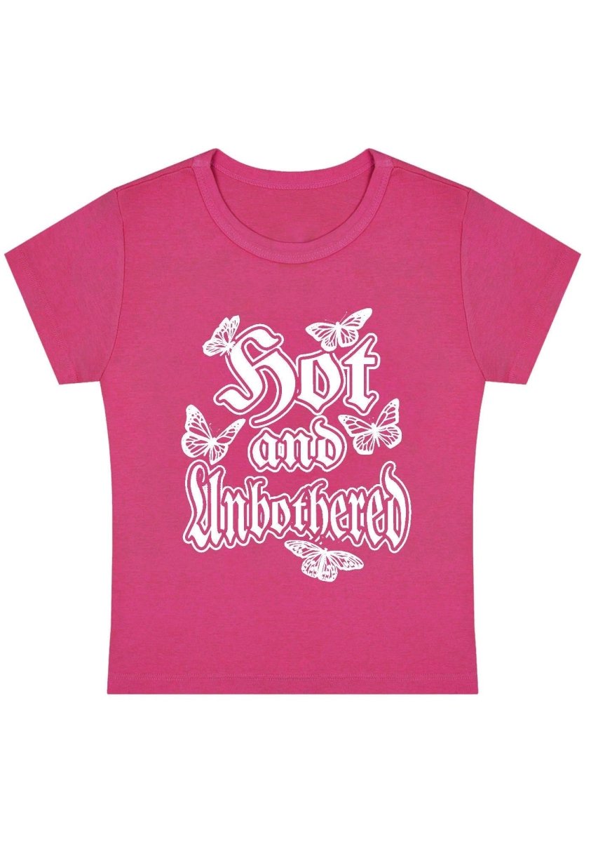 Hot And Unbothered Y2k Baby Tee - cherrykittenHot And Unbothered Y2k Baby Tee