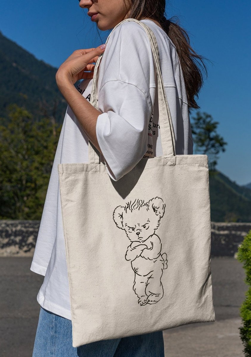 HS Bear Canvas Tote Bag - cherrykittenHS Bear Canvas Tote Bag