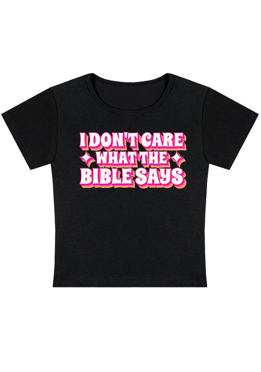 I Don't Care What It Says Y2k Baby Tee-cherrykitten-Baby Tees,Savage,Tops