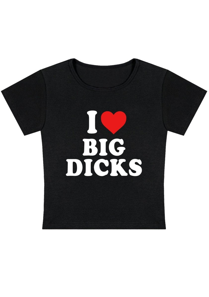 I Love Big Dxxks Y2k Baby Tee - cherrykittenI Love Big Dxxks Y2k Baby Tee