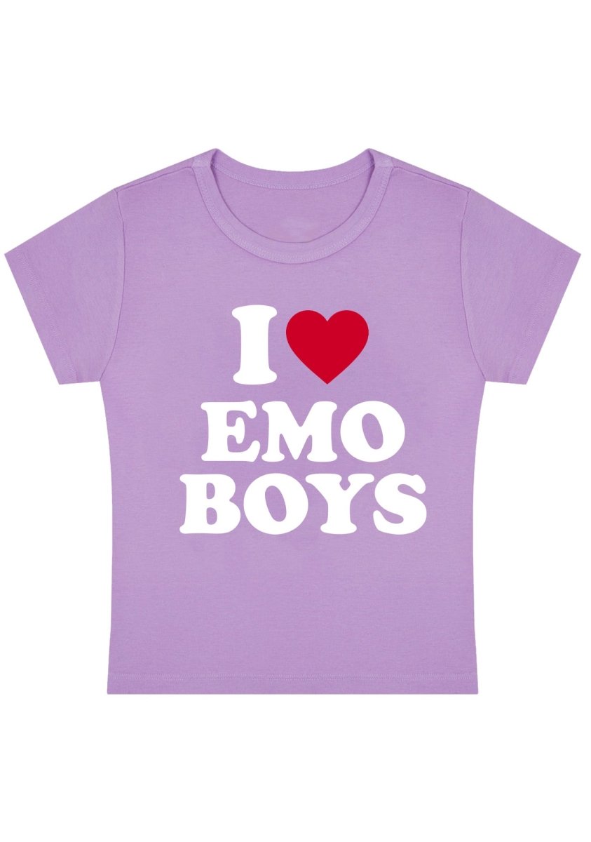 I Love Emo Boys Y2k Baby Tee - cherrykittenI Love Emo Boys Y2k Baby Tee