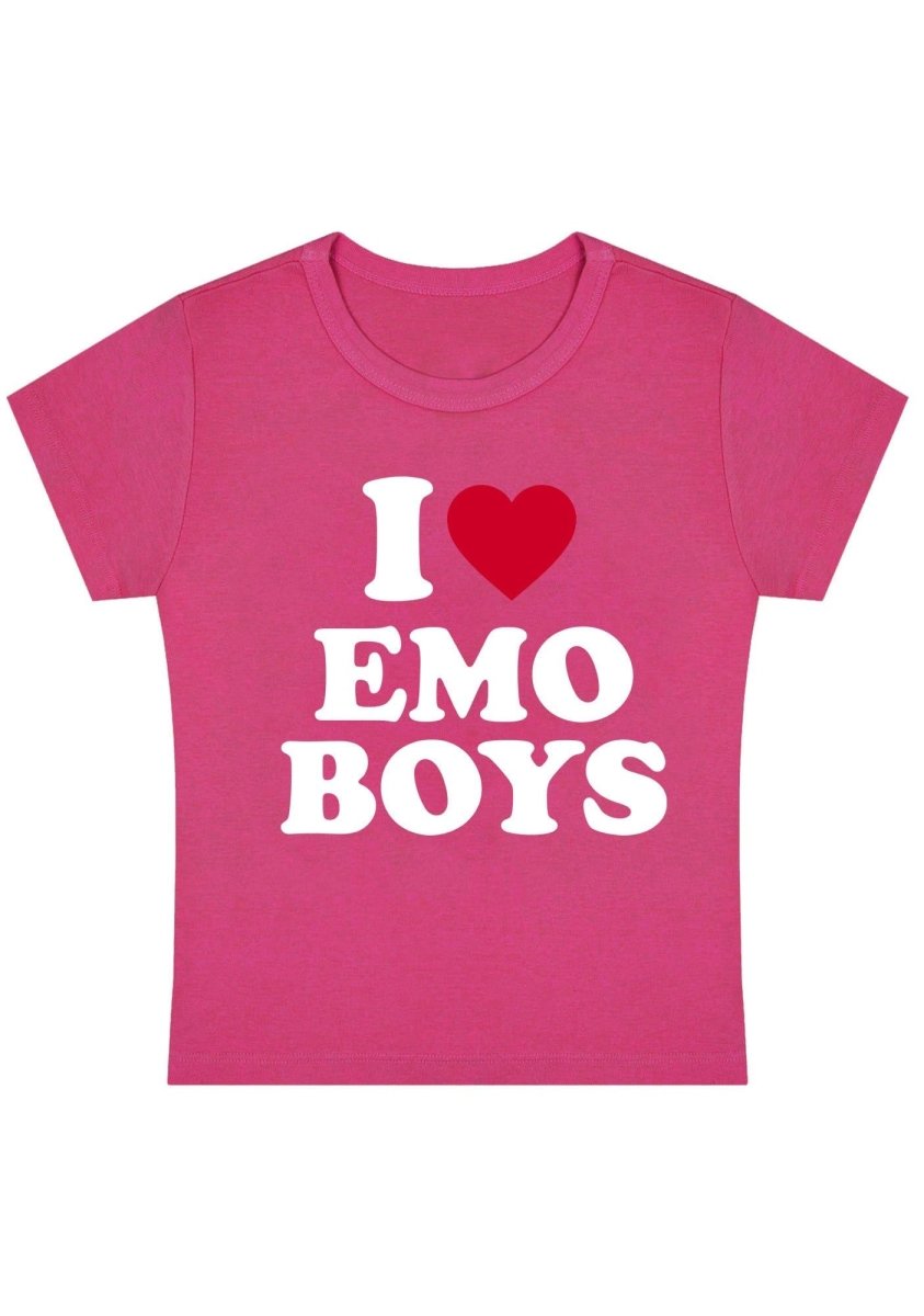 I Love Emo Boys Y2k Baby Tee - cherrykittenI Love Emo Boys Y2k Baby Tee