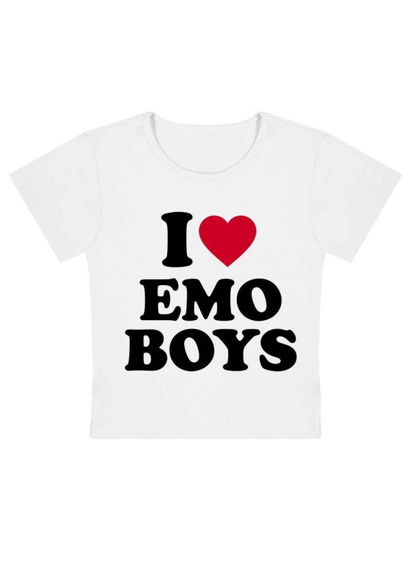 I Love Emo Boys Y2k Baby Tee - cherrykittenI Love Emo Boys Y2k Baby Tee