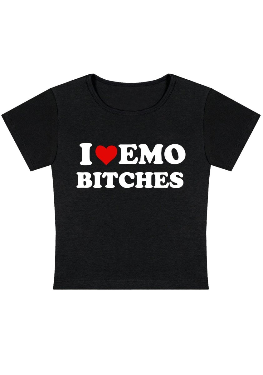 I Love Emo Bxxches Y2K Baby Tee - cherrykittenI Love Emo Bxxches Y2K Baby Tee