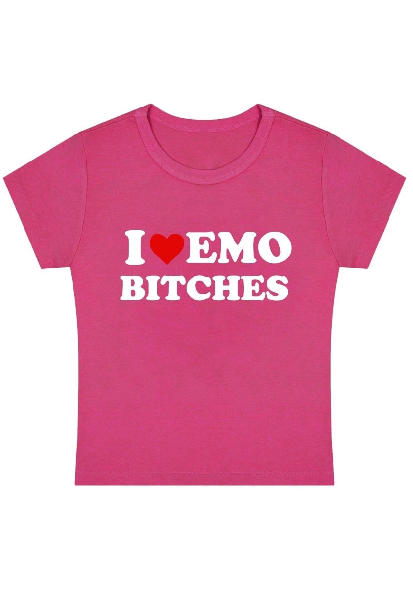 I Love Emo Bxxches Y2K Baby Tee - cherrykittenI Love Emo Bxxches Y2K Baby Tee