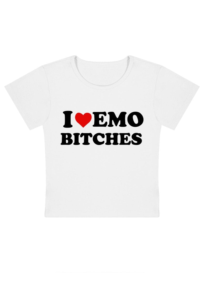 I Love Emo Bxxches Y2K Baby Tee - cherrykittenI Love Emo Bxxches Y2K Baby Tee