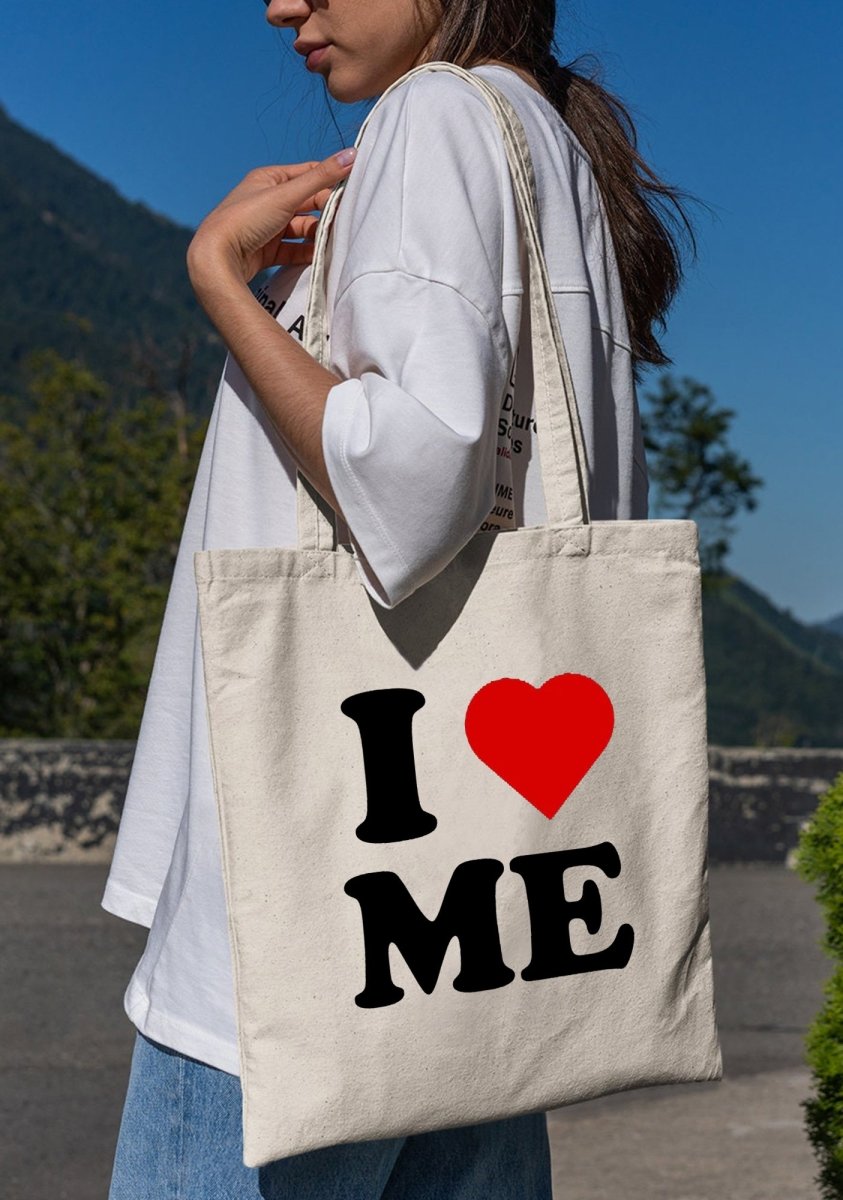 I Love Me Canvas Tote Bag - cherrykittenI Love Me Canvas Tote Bag