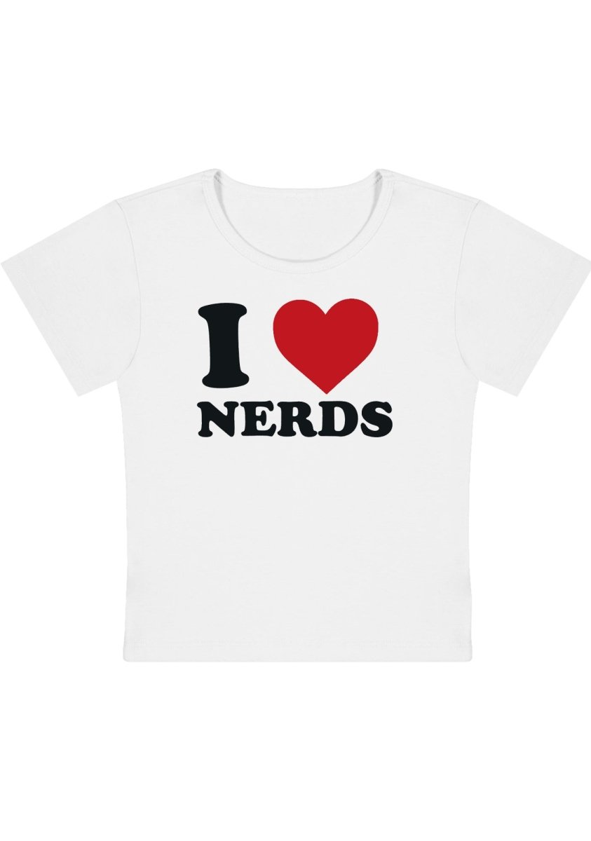 I Love Nerds Y2K Baby Tee - cherrykittenI Love Nerds Y2K Baby Tee