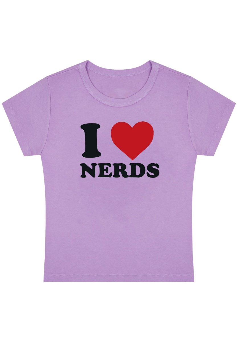 I Love Nerds Y2K Baby Tee - cherrykittenI Love Nerds Y2K Baby Tee