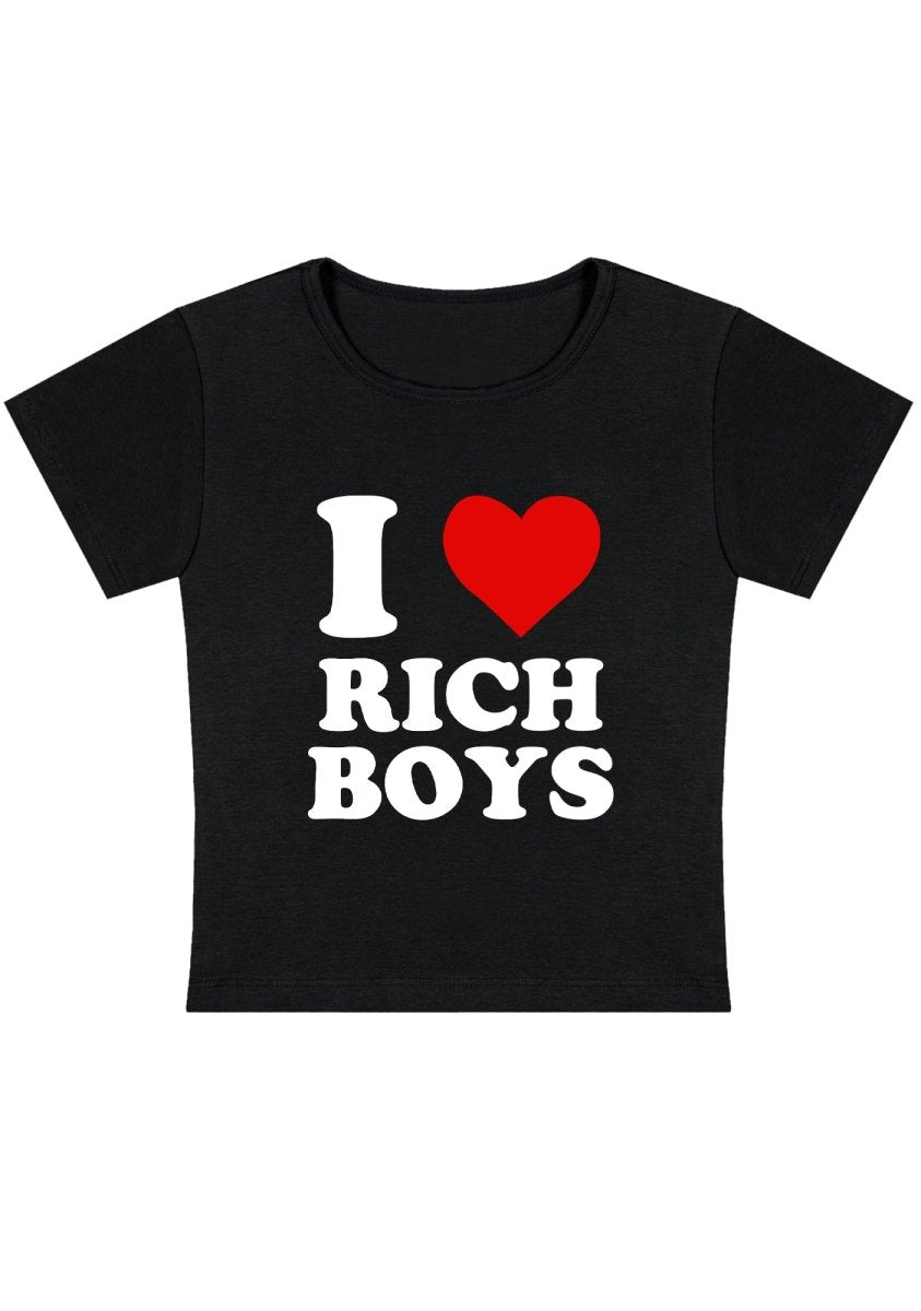 I Love Rich Boys Y2K Baby Tee - cherrykittenI Love Rich Boys Y2K Baby Tee