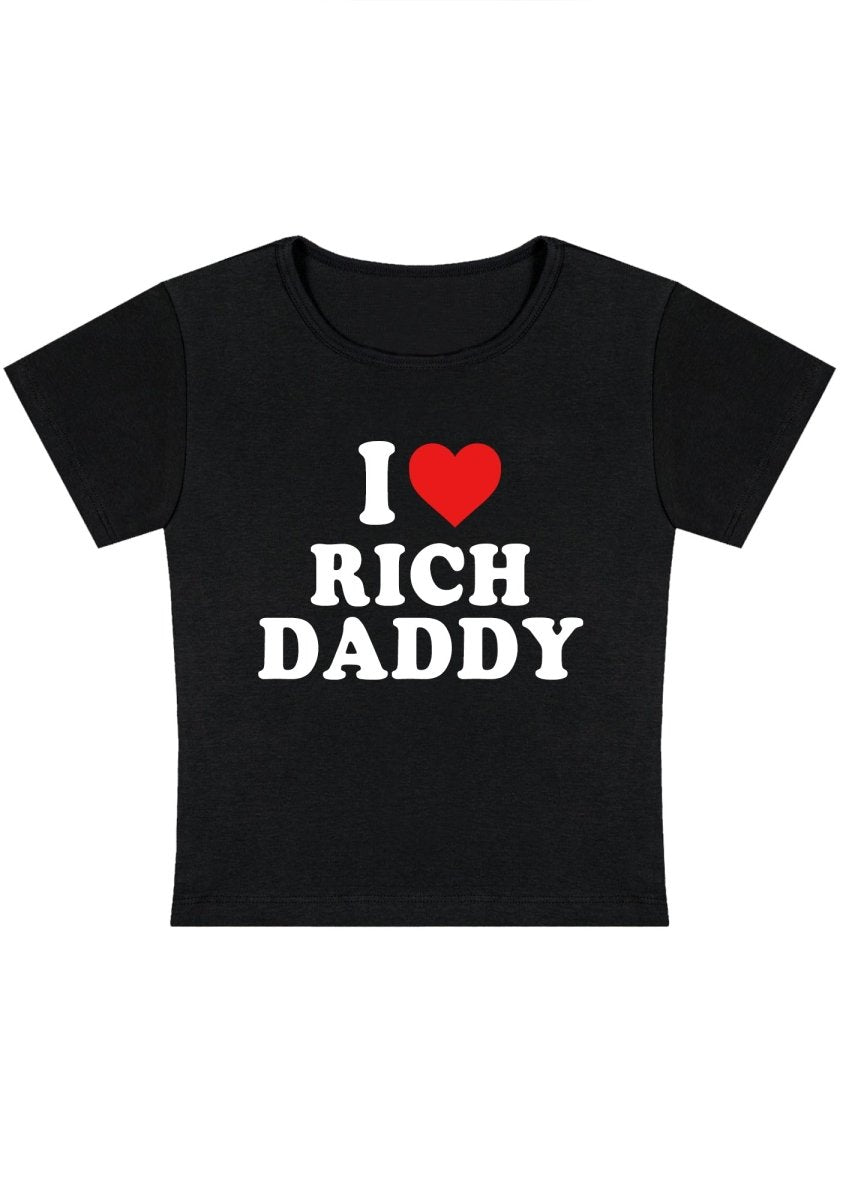 I Love Rich Daddy Y2k Baby Tee - cherrykittenI Love Rich Daddy Y2k Baby Tee