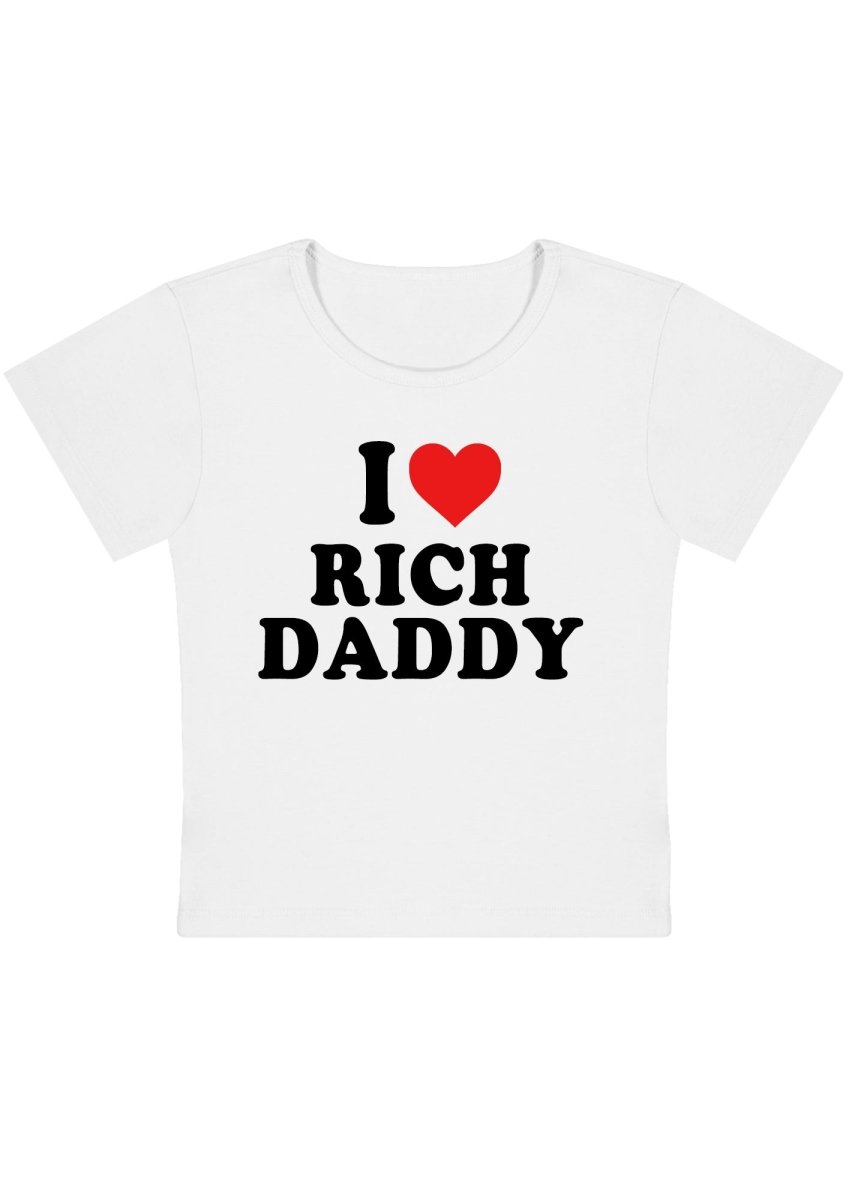 I Love Rich Daddy Y2k Baby Tee - cherrykittenI Love Rich Daddy Y2k Baby Tee