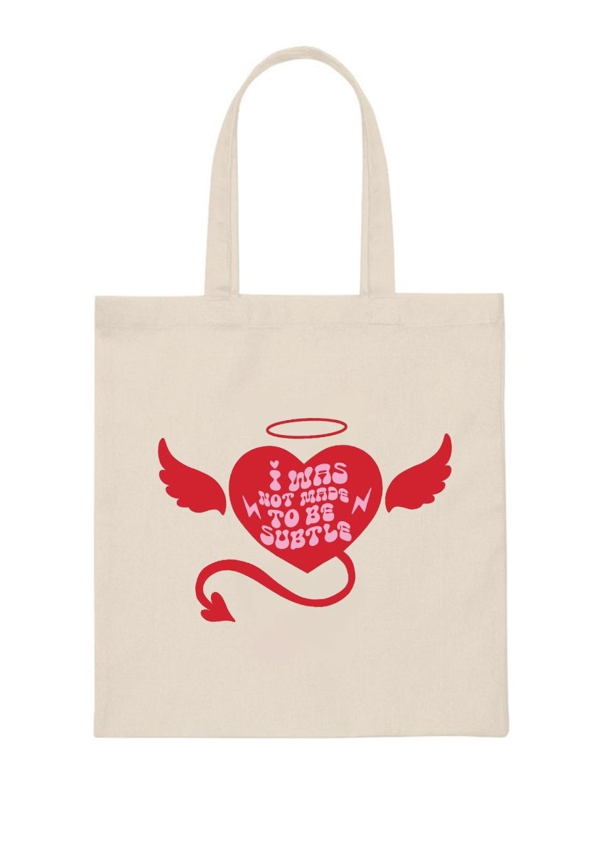 I Was Not Made To Be Subtle Canvas Tote Bag - cherrykittenI Was Not Made To Be Subtle Canvas Tote Bag