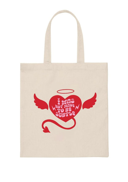 I Was Not Made To Be Subtle Canvas Tote Bag - cherrykittenI Was Not Made To Be Subtle Canvas Tote Bag