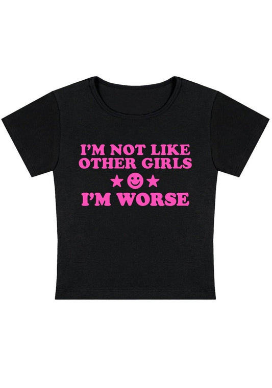 I'm Worse Y2k Baby Tee - cherrykittenI'm Worse Y2k Baby Tee