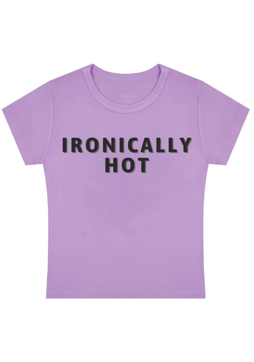 Ironically Hot Y2k Baby Tee - cherrykittenIronically Hot Y2k Baby Tee