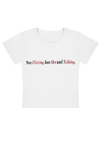 Just Hot And Talking Y2k Baby Tee - cherrykittenJust Hot And Talking Y2k Baby Tee