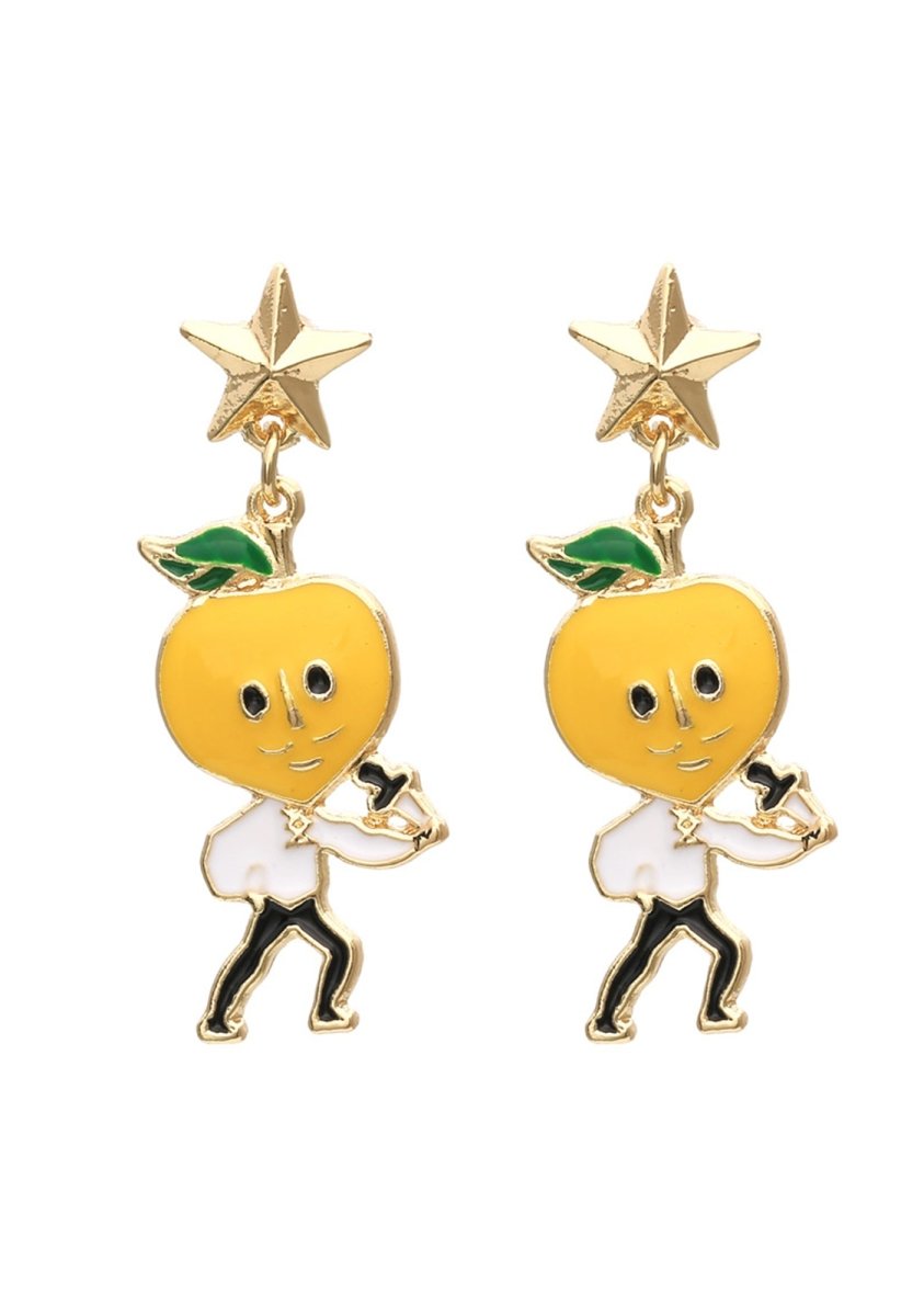 Lemon Singer Earbob Earrings - cherrykittenLemon Singer Earbob Earrings