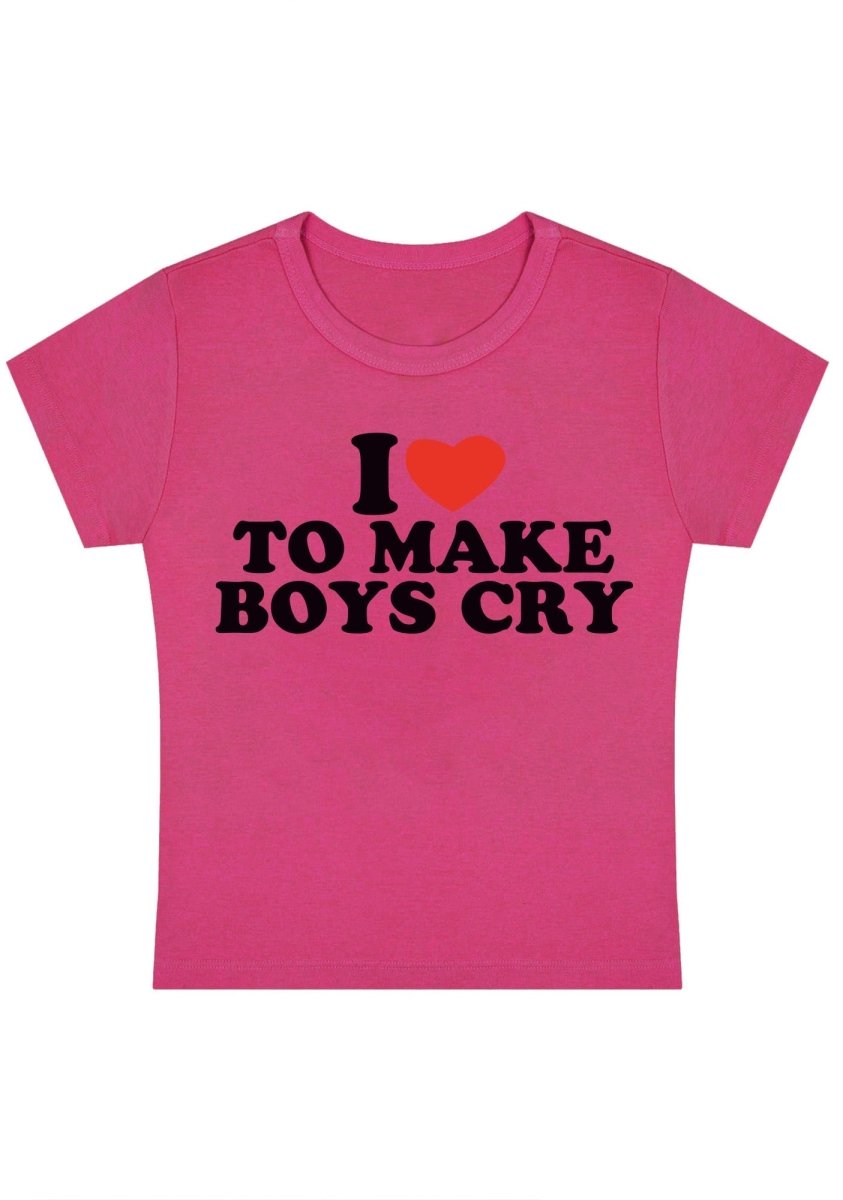 Love To Make Boys Cry Y2k Baby Tee - cherrykittenLove To Make Boys Cry Y2k Baby Tee