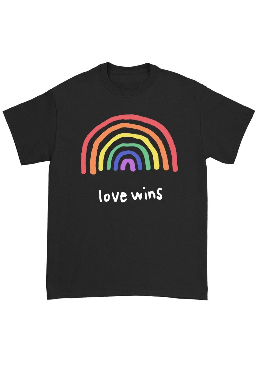 Love Wins Cartoon Rainbow Chunky Shirt - cherrykittenLove Wins Cartoon Rainbow Chunky Shirt