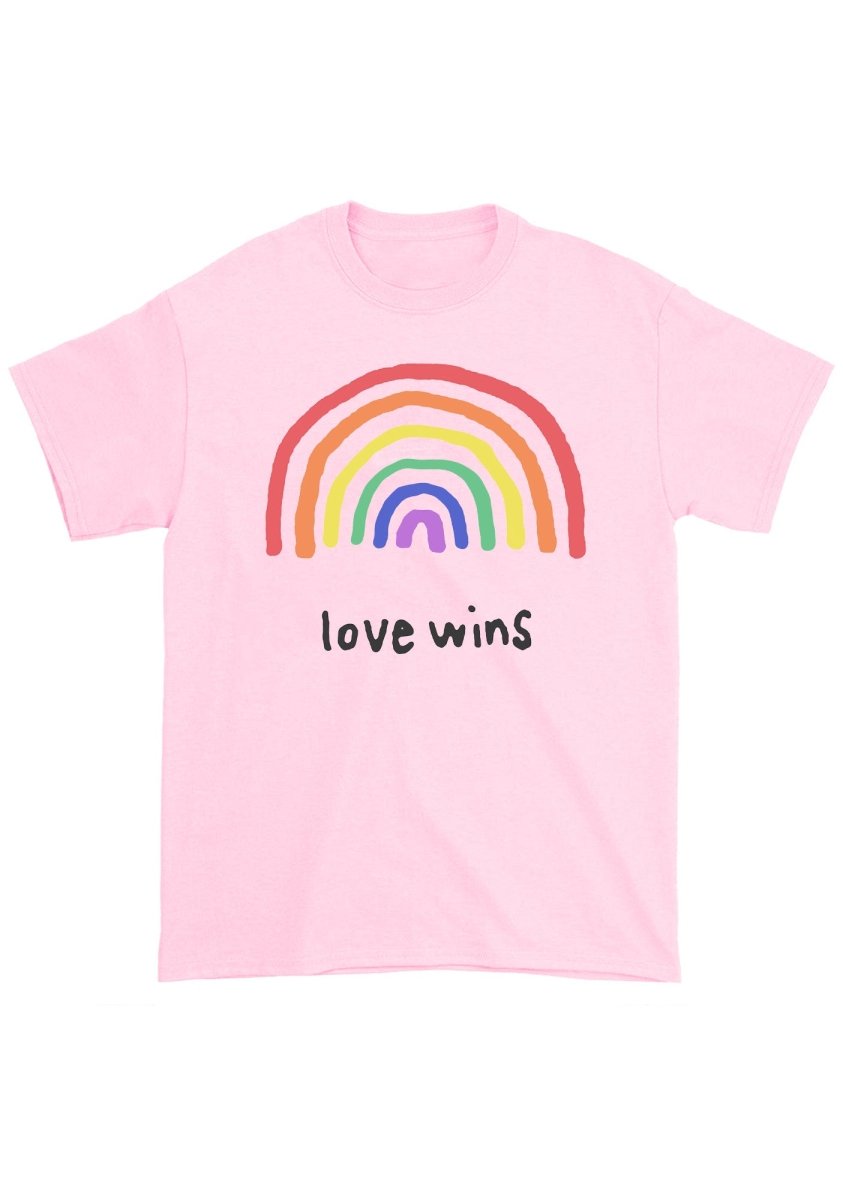 Love Wins Cartoon Rainbow Chunky Shirt - cherrykittenLove Wins Cartoon Rainbow Chunky Shirt