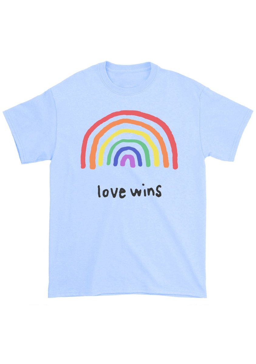 Love Wins Cartoon Rainbow Chunky Shirt - cherrykittenLove Wins Cartoon Rainbow Chunky Shirt