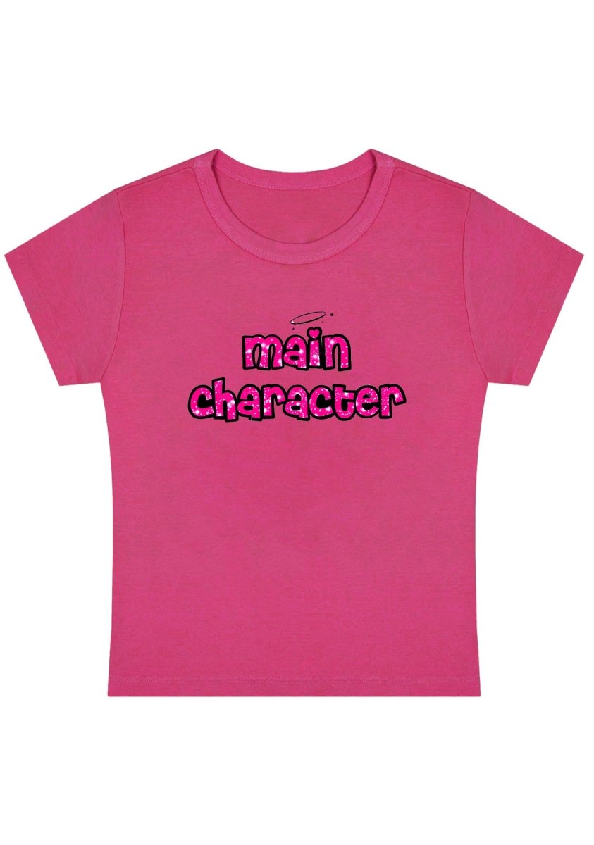 Main Character Angel Y2K Baby Tee - cherrykittenMain Character Angel Y2K Baby Tee