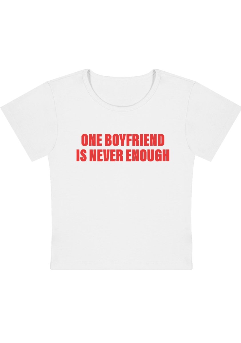 One Boyfriend Is Never Enough Y2K Baby Tee - cherrykittenOne Boyfriend Is Never Enough Y2K Baby Tee