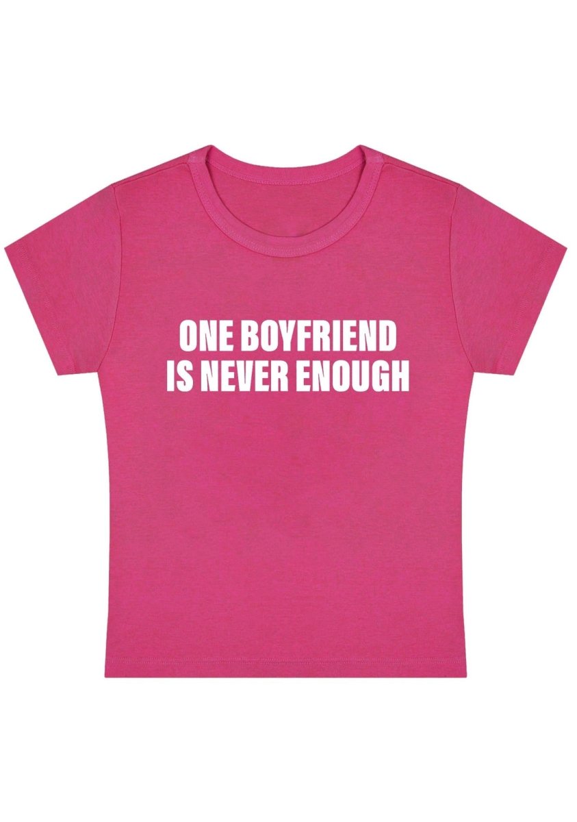 One Boyfriend Is Never Enough Y2K Baby Tee - cherrykittenOne Boyfriend Is Never Enough Y2K Baby Tee