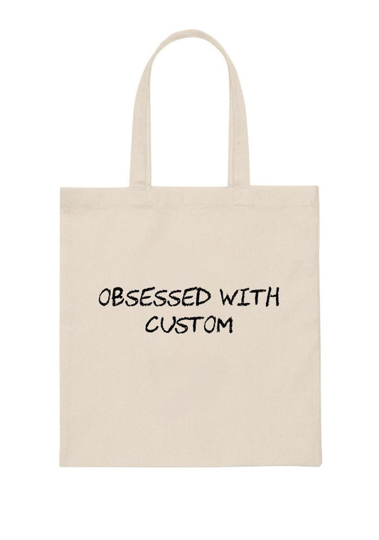 Personalized Obsessed Canvas Tote Bag - cherrykittenPersonalized Obsessed Canvas Tote Bag