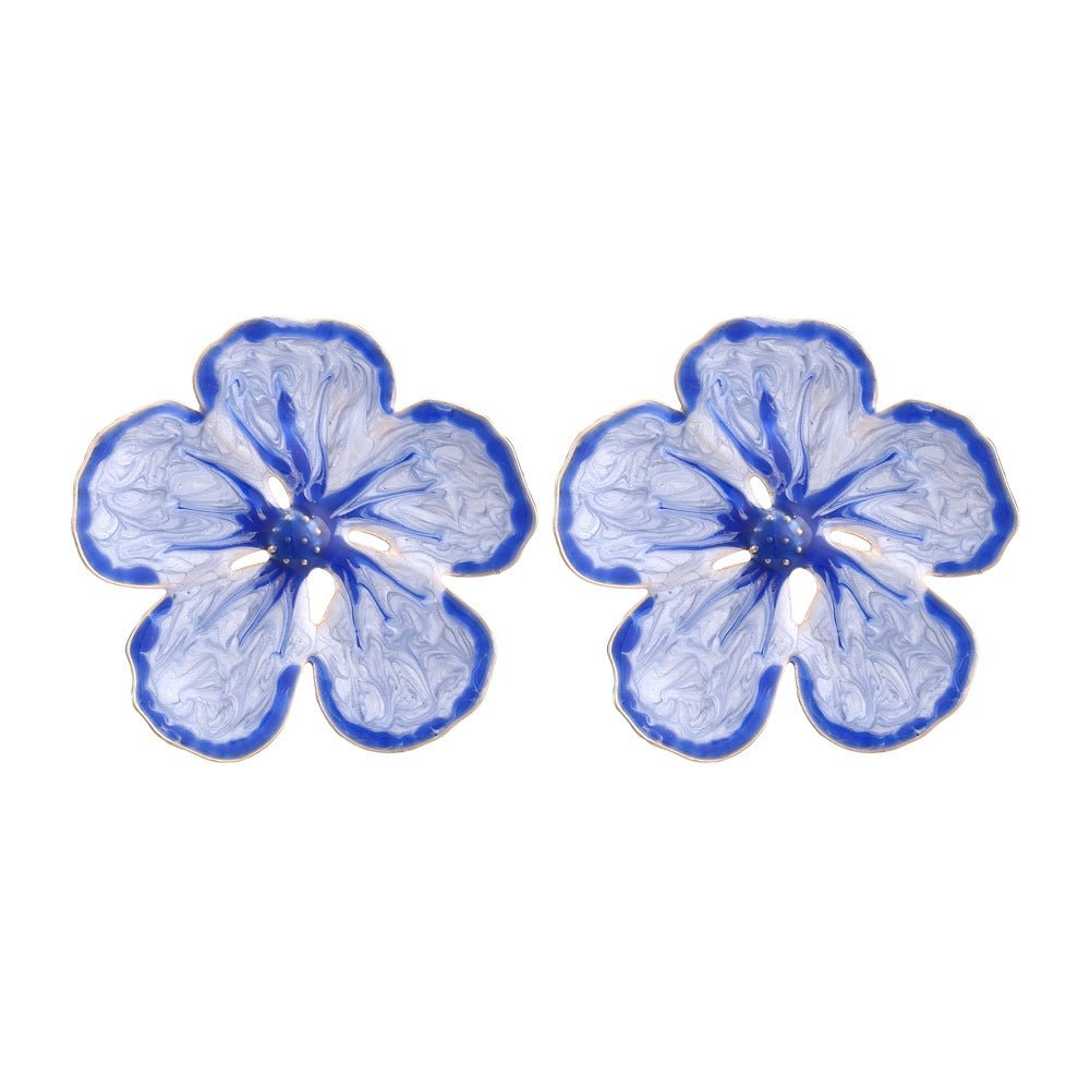 Pink&Blue Blossom Romance Earnail Earrings - cherrykittenPink&Blue Blossom Romance Earnail Earrings