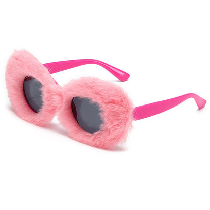 Plush Cat Eyes Funky Sunglasses - cherrykittenPlush Cat Eyes Funky Sunglasses