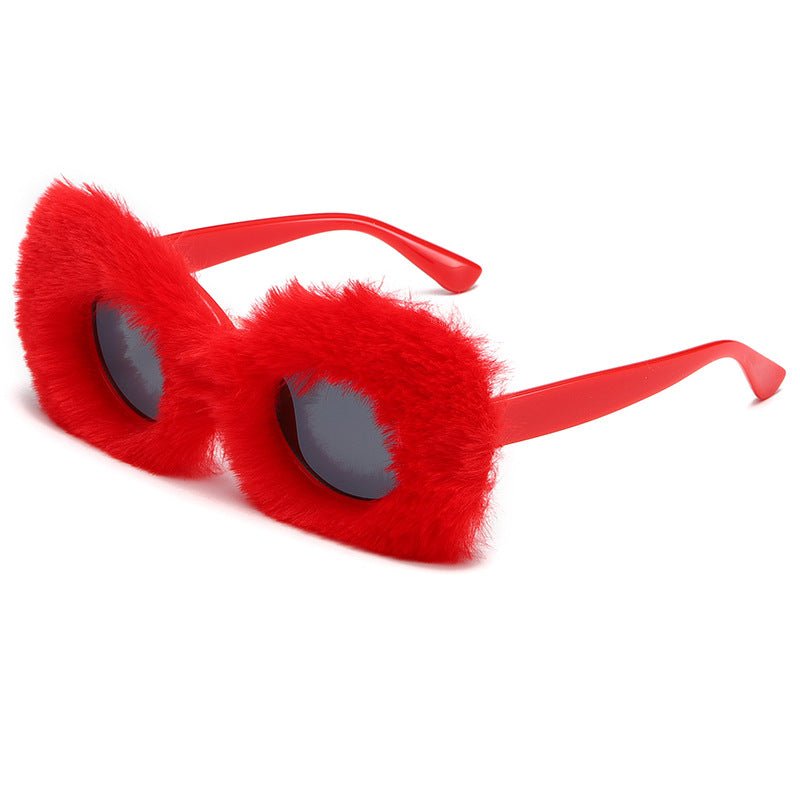 Plush Cat Eyes Funky Sunglasses - cherrykittenPlush Cat Eyes Funky Sunglasses