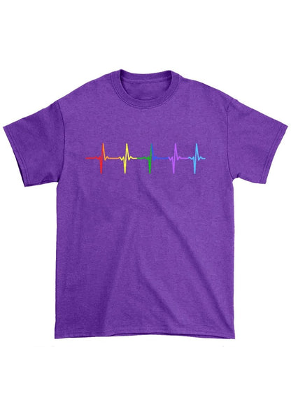 Rainbow Heart Pulse Chunky Shirt - cherrykittenRainbow Heart Pulse Chunky Shirt