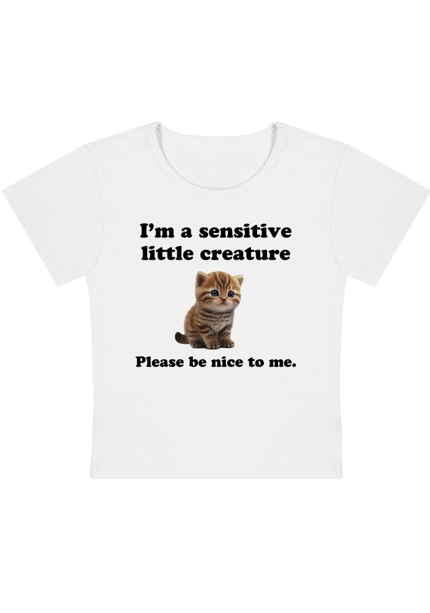 Sensitive Little Creature Y2k Baby Tee - cherrykittenSensitive Little Creature Y2k Baby Tee