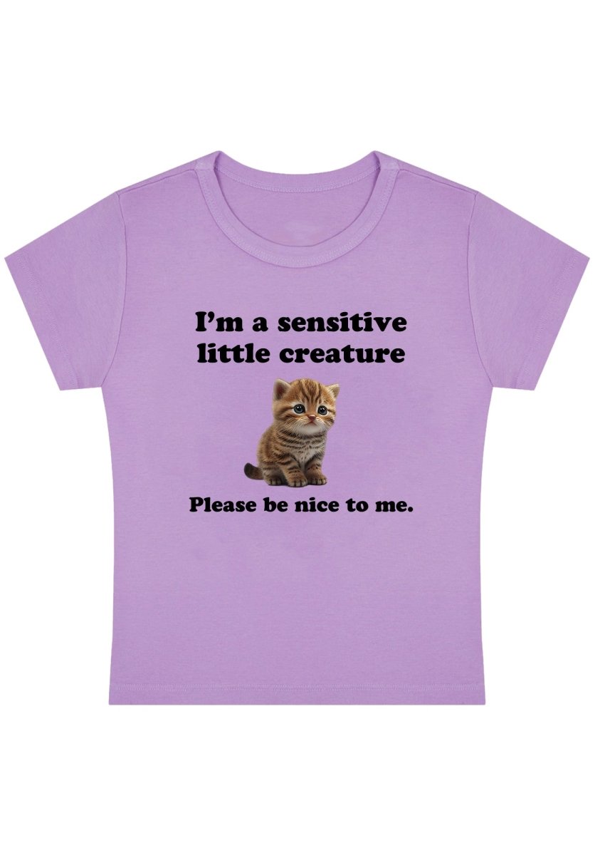 Sensitive Little Creature Y2k Baby Tee - cherrykittenSensitive Little Creature Y2k Baby Tee